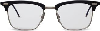 Thom Browne TB711 rectangular-frame sunglasses - unisex - Acetate/Titanium - 52 - Black
