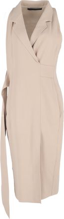 Roland Mouret midi-jurk met wikkeleffect in beige viscose