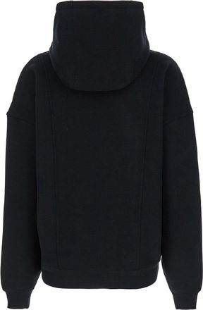 Saint Laurent Womens Oversized Black Hoodie With Kangaroo Pocket Cotton Sweatshirts Sweater