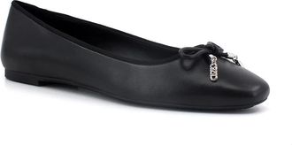 Michael Kors Nori Ballet Flat - Dames - Ballerinas - Zwart - 39 EU - Leer - Schoenen