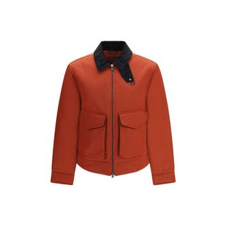 Fred Perry Red Recycled Polyamide Full-Length Mens Jacket