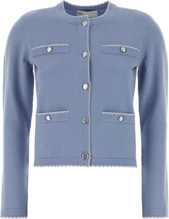 Tory Burch Truien & Vesten, Dames, Blauw, M, Wol, Kendra Cardigan