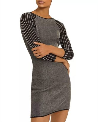Reiss Metallic Mini Dress In Black