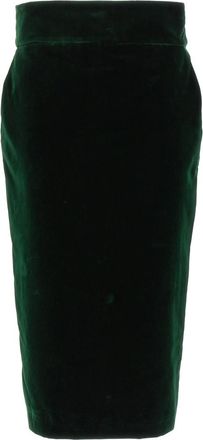 Alexandre Vauthier Green Velvet midi skirt