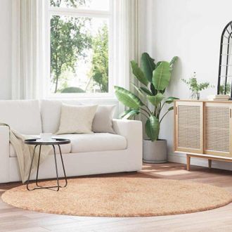 vidaXL Shaggy Rug High Pile navarra Beige 200x200 cm Polyester Vidaxl