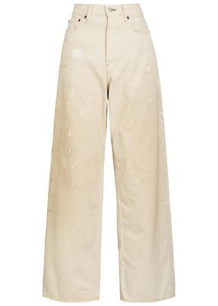 Acne Studios 1981 Paint-effect Wide-leg Jeans - White - S (UK8-10 / S)