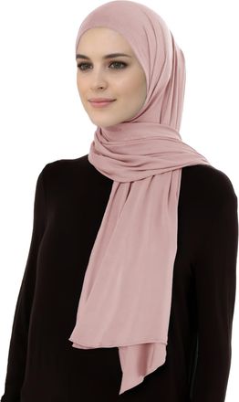 Lina & Lily Breathable Premium Modal Woven Hijab Head Scarf Shawl Wrap for Muslim Women Lightweight (Nude Pink)