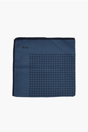 Corneliani Geometrical Patterned Silk Pocket Square size Unica