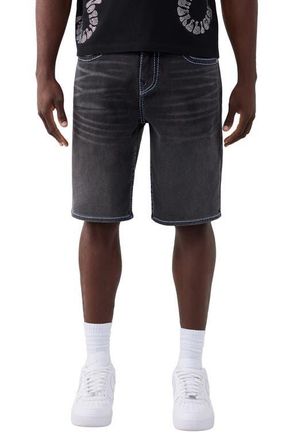 True Religion Bobby Flap Big T Denim Shorts in Deep Silence Black Wash at Nordstrom, Size 38