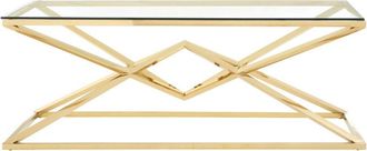 Premier Housewares Interiors by Premier Geometric Design Corseted Champagne Coffee Table, Stunning Display Table, Easily Maintained Decorative Table