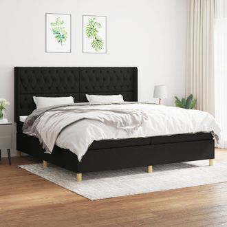 vidaXL Vidaxl - Cama Box Spring Con Colch&oacute;n Tela Negro 200x200 Cm
