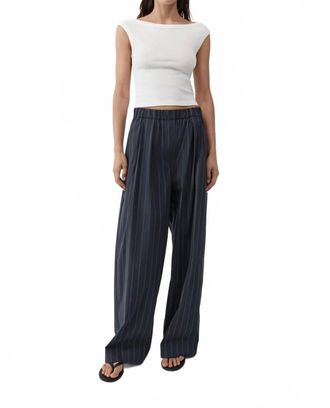 St.Agni Relaxed Pleat Pants In Ink Stripe