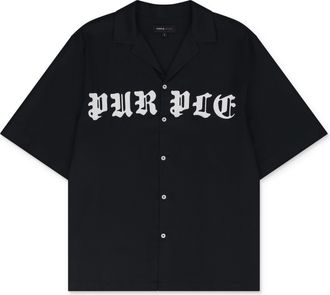 Purple Black Beauty Gothic Wordmark Lyocell SS Shirt