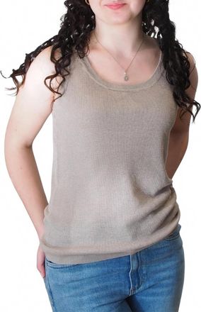Kinross Cashmere Womens Rib Tank Top In Flax