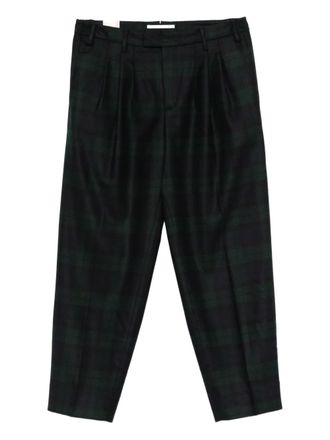 BRIGLIA 1949 plaid pleated-front trousers - Blue