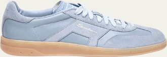 Santoni DBS Mixed Leather Low-Top Sneakers