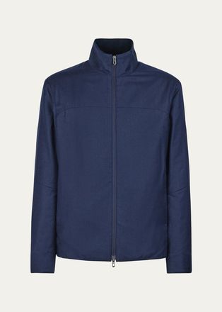 Sease Mens Stand Collar Full-Zip Jacket