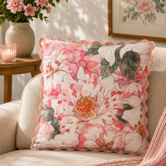 KASANOVA Cuscino divano 45x45 cm fiore rosa
