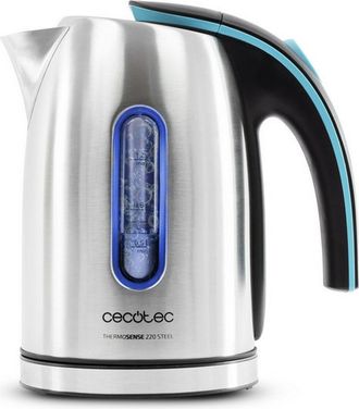 Cecotec Hervidor De Agua El&eacute;ctrico Thermosense 220 Steel, Potencia 1630w, Capacidad 1,2l, Filtro Antical Desmontable, Acero Inoxidable