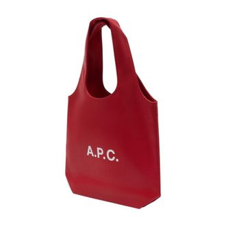 A.P.C. Unisex Ninon Tote Red Cotton
