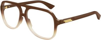 Bottega Veneta Pilot Glasses - unisex - Bottega Veneta - Glasses - Brown - 56 MM - Accessories