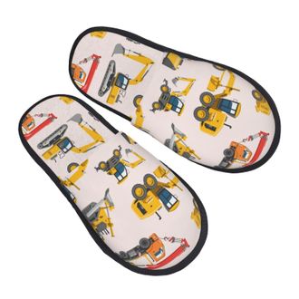 Generic Cotton Slippers Excavator Construction Car Lightweight Plush Slippers Cozy Anti-Slide Slipper For Guest Room Room Hotel M