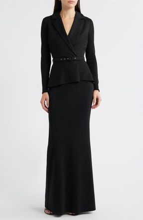 La Petite Robe Di Chiara Boni Thadira Belted Long Sleeve Dress in Black at Nordstrom Rack, Size 4 Us / 40 It
