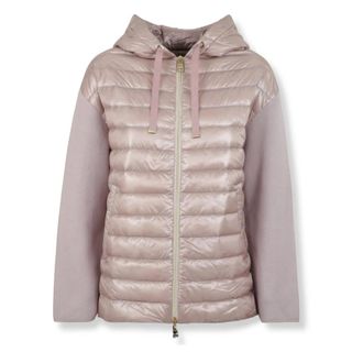 Herno Down Jackets, female, Pink, Size: 3XL Hooded Quilted Jacket