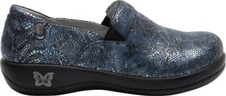 Alegria Womens Keli Slip On Leather Shoes In Pewter Lace