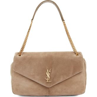 Saint Laurent Large Calypso Suede Shoulder Bag in Dry Grain at Nordstrom