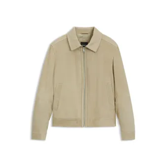 BOSS Suede leather jacket with zipper closure