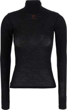 Versace Black Logo Turtle Neck Sweater