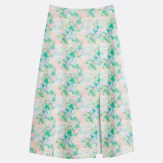 La Redoute Collections Lange rok met bloemenprint en split