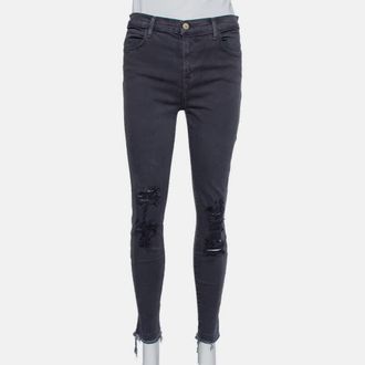 J Brand Dement Black Denim Distressed Alana Jeans