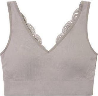 BraBar/Boutique Soft Reversible V Lace Bralette in Ash at Nordstrom, Size Medium