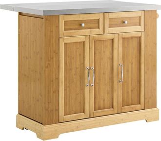 SoBuy SoBuy Isola Cucina su Ruote con Piano di Lavoro Estendibile, Mobiletto Salvaspazio, Carrello da Cucina con Ruote, con Due Cassetti e Ripiano