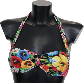 Dolce & Gabbana Multicolor Floral Print Swimwear Bikini Womens Tops