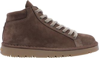 Panchic Schoenen, Heren, Bruin, 44 EU, Leer, Bruine Enkellaarzen, Ronde Neus, Vetersluiting