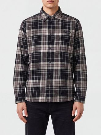 Diesel Check Cotton Shirt with Embroidered Oval D Logo