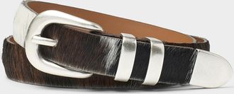 Maison Boinet Womens Cow hide print pony hair leather belt