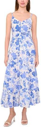 Halogen Tie Front Tiered Maxi Dress in Jet Stream at Nordstrom Rack, Size X-Large