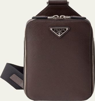 Prada Mens Saffiano Leather Sling Backpack