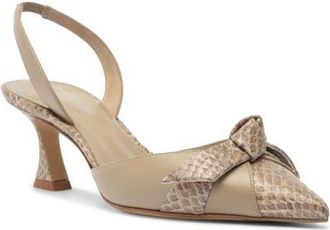 Alexandre Birman Clarita Pointed Toe Slingback Pump in Semolina at Nordstrom, Size 10.5
