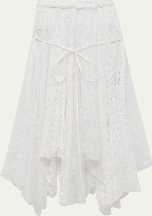 J.W.Anderson Mixed Lace Asymmetric Midi Skirt