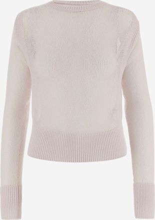 SA SU PHI Womens Cashmere Crew Neck Sweater Pink