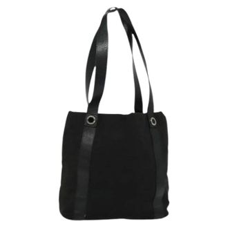 Bulgari Pre-owned Tote Bags, female, Black, Size: ONE SIZE Pre-owned Canvas Shoulder Bag