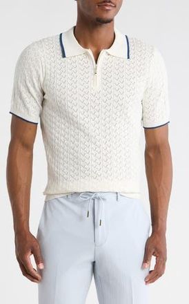 T.R. Premium Slim Fit Polo Sweater in Cream at Nordstrom Rack, Size Xxx-Large