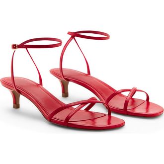 Mango Ankle Strap Kitten Heel Sandal in Red at Nordstrom, Size 8.5Us
