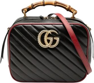 Gucci Pre-owned Handbags, female, Black, Size: ONE SIZE Pre-owned Quilted Satchel