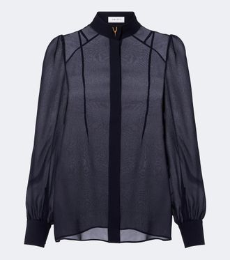 Alexander McQueen Wishbone silk georgette shirt